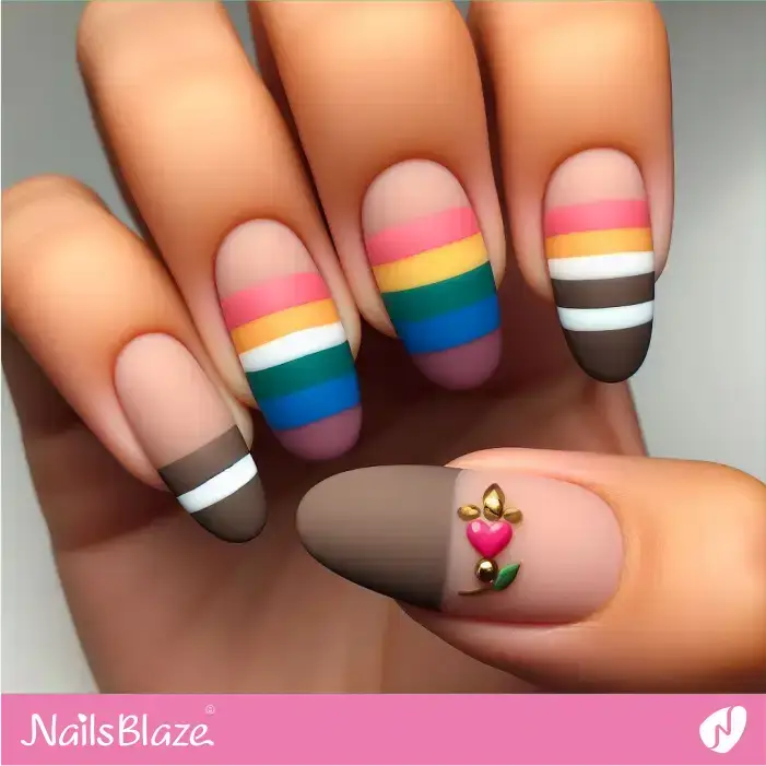 Rainbow French Nails | Pride | LGBTQIA2S+ Nails - NB2060